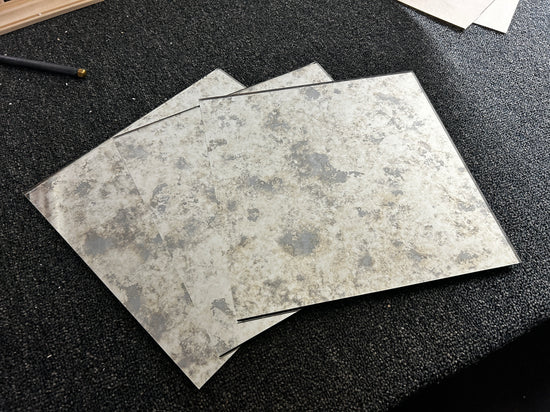 12" X 12" OLD CHICAGO ANTIQUE MIRROR GLASS TILES - SPECIAL