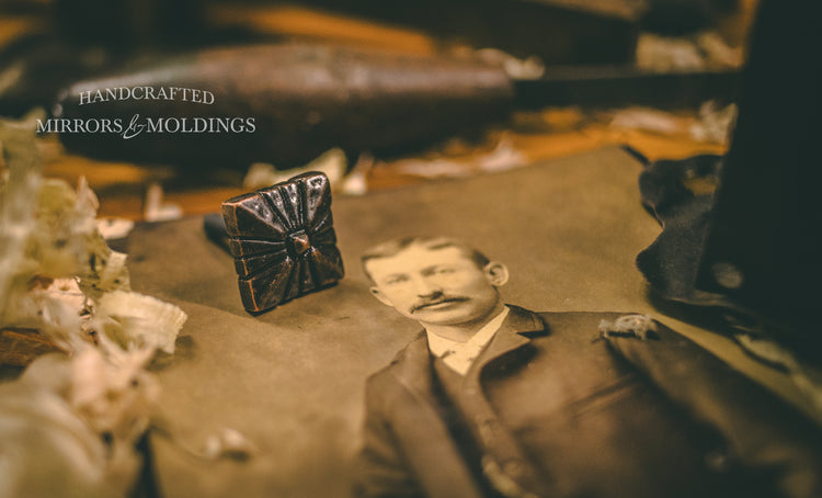 Square Hammered (Bronze, Gold, Aged Silver and Oil Rubbed) Antique Mirror Glass Rosette