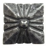 Antique Mirror glass rosette aged silver square